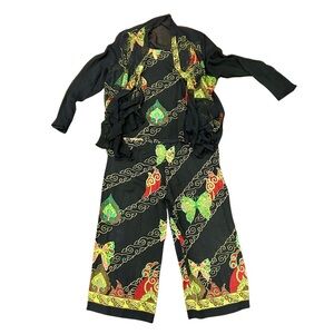 Harari 3-Piece 100% Silk Set – Top L, Cardigan L, Pants S